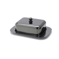 BUTTERDOSE Metall  - Schwarz Hochglanz, Basics, Metall (18,5/12,2/7,0cm) - Echtwerk