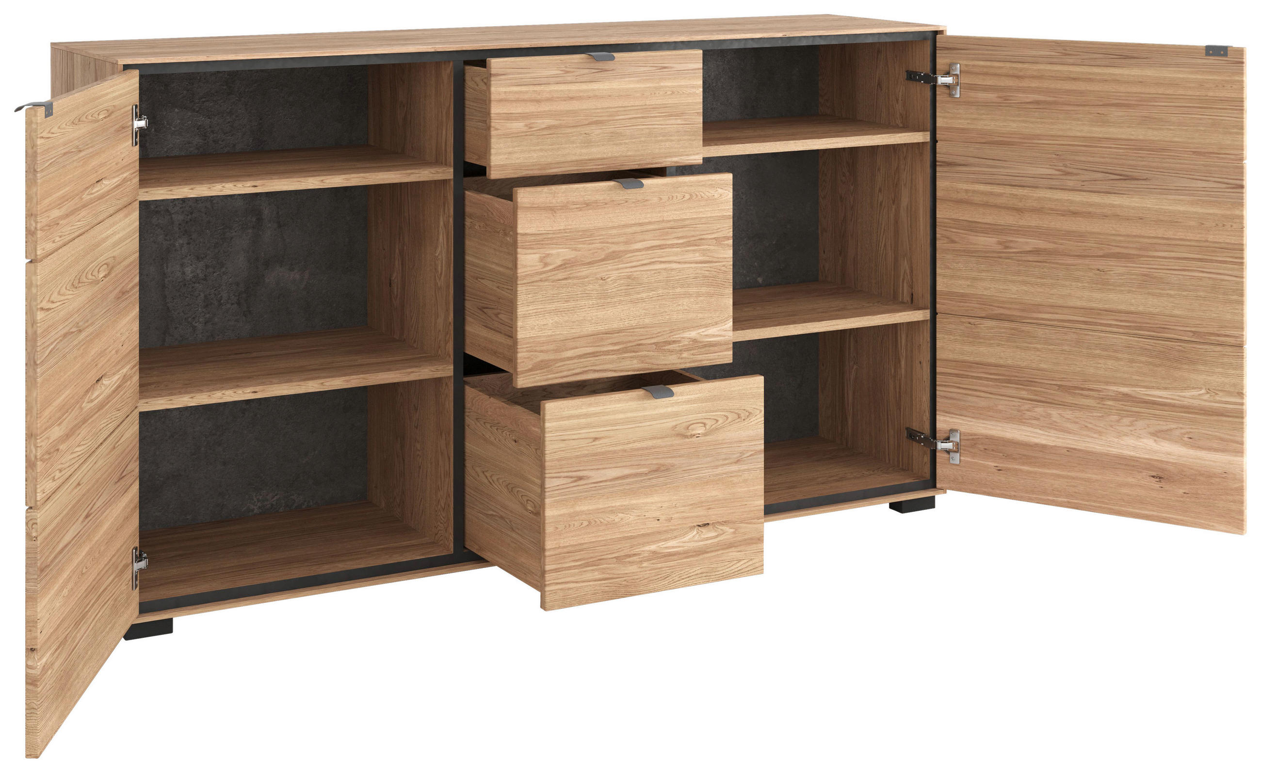 SIDEBOARD  in 163/83/40,6 cm  - Eichefarben/Dunkelgrau, Design, Holz/Holzwerkstoff (163/83/40,6cm) - Livetastic