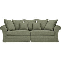 BIG SOFFA i flatväv olivgrön  - olivgrön/mörkbrun, Trend, trä/textil (264/70/111cm) - MID.YOU