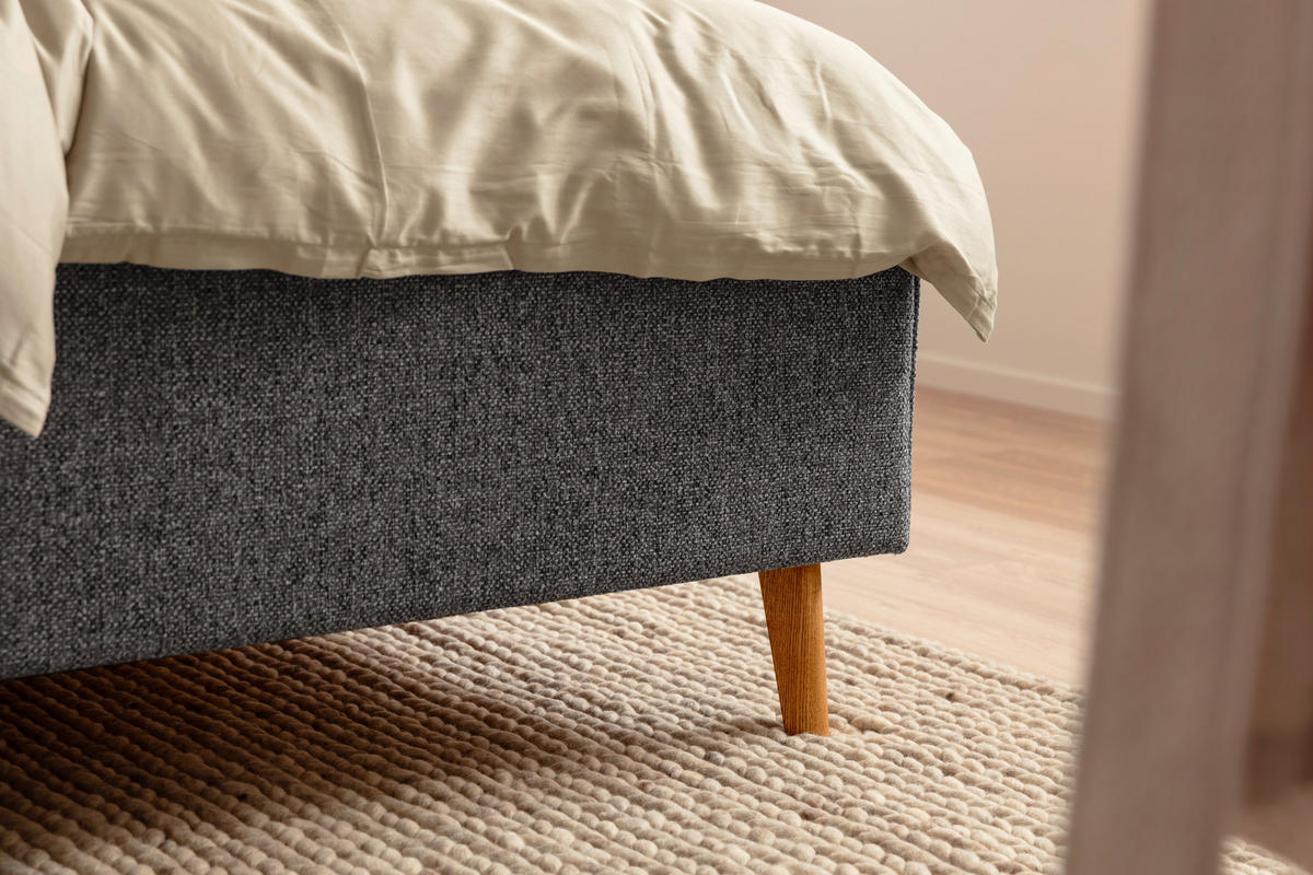 POLSTERBETT Grau 180/200 cm  - Eichefarben/Grau, Design, Holz/Textil (180/200cm) - Schöner Wohnen
