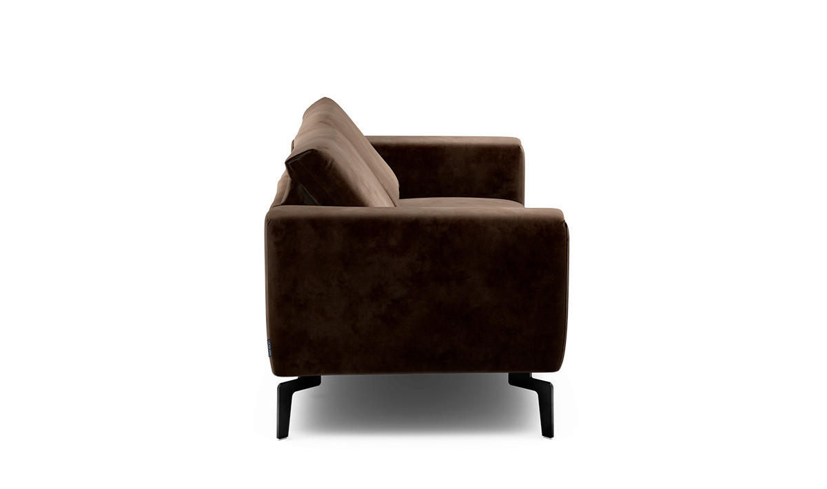2-SITZER-SOFA Samt Braun  - Schwarz/Braun, Design, Textil/Metall (180/86/86-94cm) - SENSOO