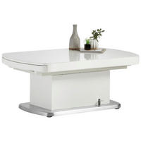 COUCHTISCH in Metall, Glas, Holzwerkstoff 120/75/50 cm  - Silberfarben/Weiß, KONVENTIONELL, Glas/Holzwerkstoff (120/75/50cm) - Venda