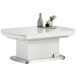 COUCHTISCH in Metall, Glas, Holzwerkstoff 120/75/50 cm  - Silberfarben/Weiß, KONVENTIONELL, Glas/Holzwerkstoff (120/75/50cm) - Venda