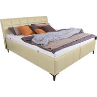 POLSTERBETT 180/200 cm  in Beige  - Weiss/Beige, Konventionell, Leder/Holz (180/200cm) - Ada Austria