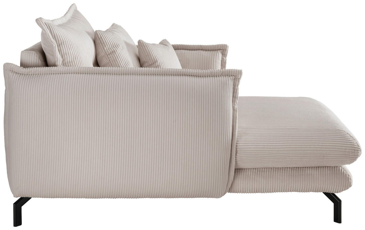 XXL-SESSEL Cord Beige  - Beige/Schwarz, Modern, Textil/Metall (111/101/167cm) - Livetastic