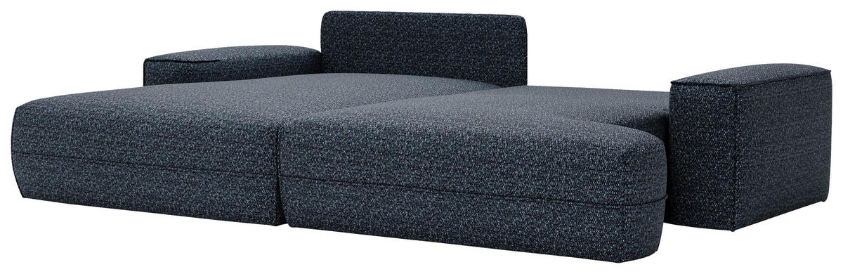ECKSOFA in Struktur Blau  - Blau/Schwarz, Design, Kunststoff/Textil (156/272cm) - Livetastic