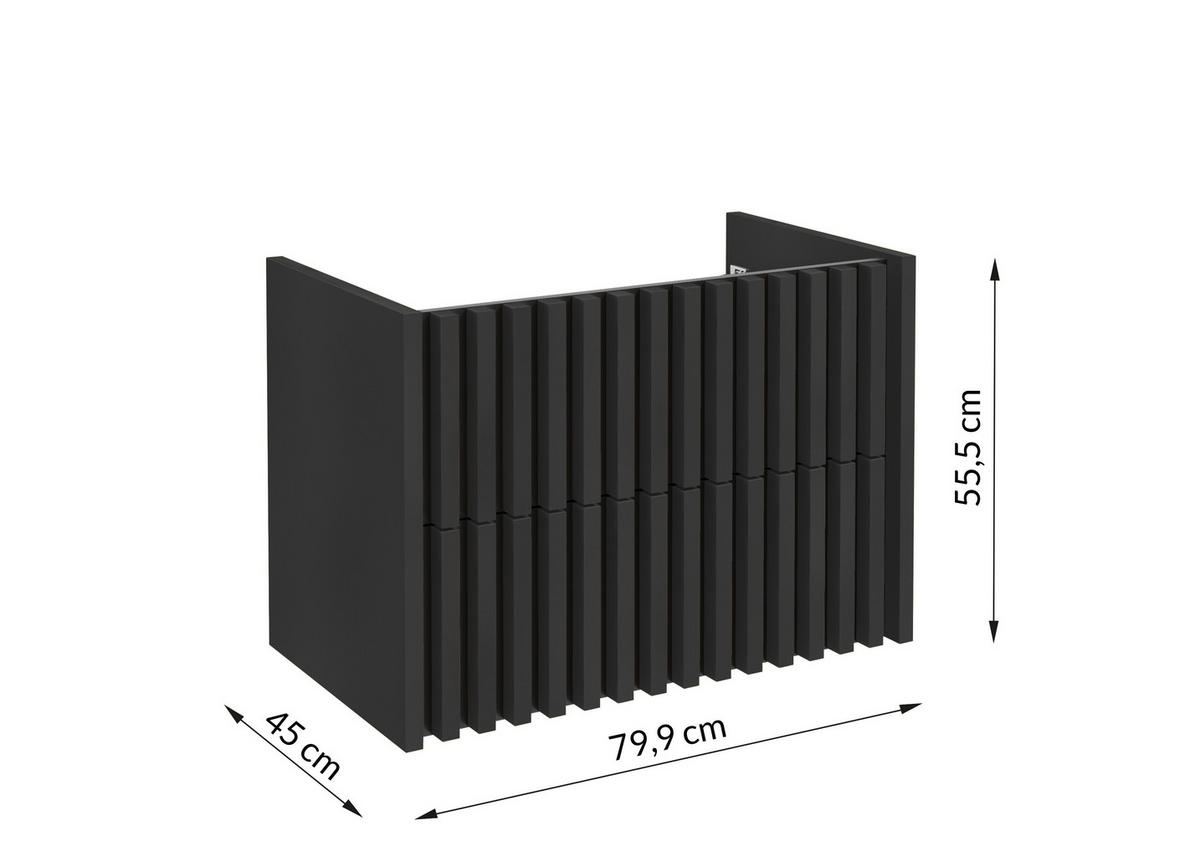 WASCHTISCHKOMBI  - Schwarz/Weiß, MODERN, Keramik/Holzwerkstoff (81cm) - MID.YOU
