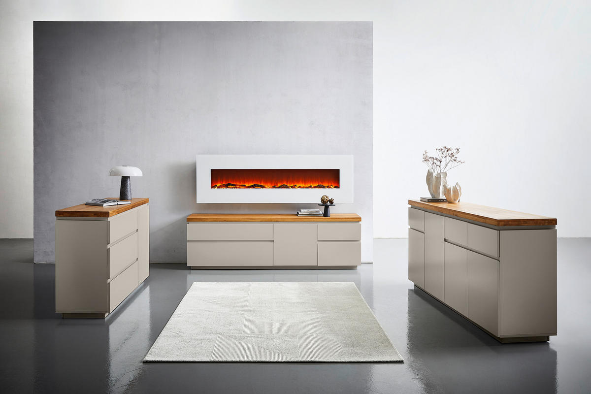 LOWBOARD  in 195/57,5/42 cm  - Kaschmir/Eichefarben, KONVENTIONELL, Holz/Holzwerkstoff (195/57,5/42cm) - Novel