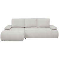 ECKSOFA Creme Webstoff Rückenkissen, Bettkasten, Schlaffunktion, Rücken echt, Armteilverstellung, Liegefläche im Originalstoff  - Creme/Schwarz, KONVENTIONELL, Kunststoff/Textil (162/282cm) - Carryhome