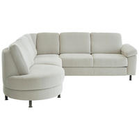 ECKSOFA Hellgrau Flachgewebe  - Hellgrau/Schwarz, KONVENTIONELL, Textil/Metall (252/248cm) - Beldomo Comfort