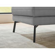 ECKSOFA  in Flachgewebe Hellgrau Armteilverstellung, Relaxfunktion, Drehsitzfunktion  175-224/255-365 cm  - Hellgrau/Schwarz, Design, Textil/Metall (175-224/255-365cm) - Dieter Knoll