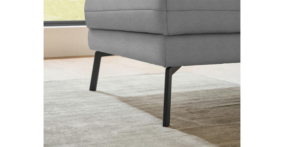 ECKSOFA  in Flachgewebe Hellgrau Armteilverstellung, Relaxfunktion, Drehsitzfunktion  175-224/255-365 cm  - Hellgrau/Schwarz, Design, Textil/Metall (175-224/255-365cm) - Dieter Knoll