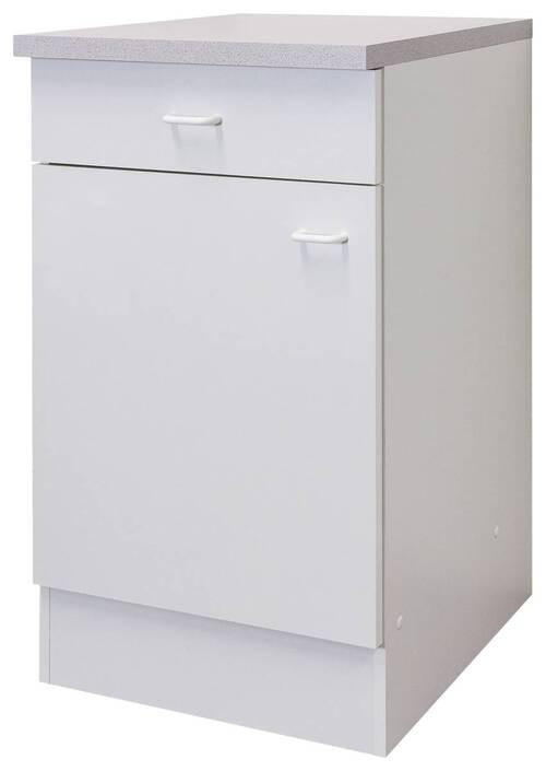 KÜCHENUNTERSCHRANK 50/85/50 cm  in Weiß  - Hellgrau/Weiß, KONVENTIONELL, Holzwerkstoff/Kunststoff (50/85/50cm) - FlexWell