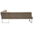 ECKBANK 213/154 cm in Taupe, Chromfarben - Taupe/Chromfarben, Design, Textil/Metall (213/154cm) - Novel