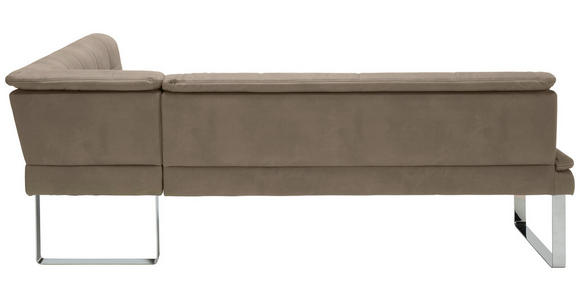 ECKBANK 213/154 cm in Taupe, Chromfarben - Taupe/Chromfarben, Design, Textil/Metall (213/154cm) - Novel