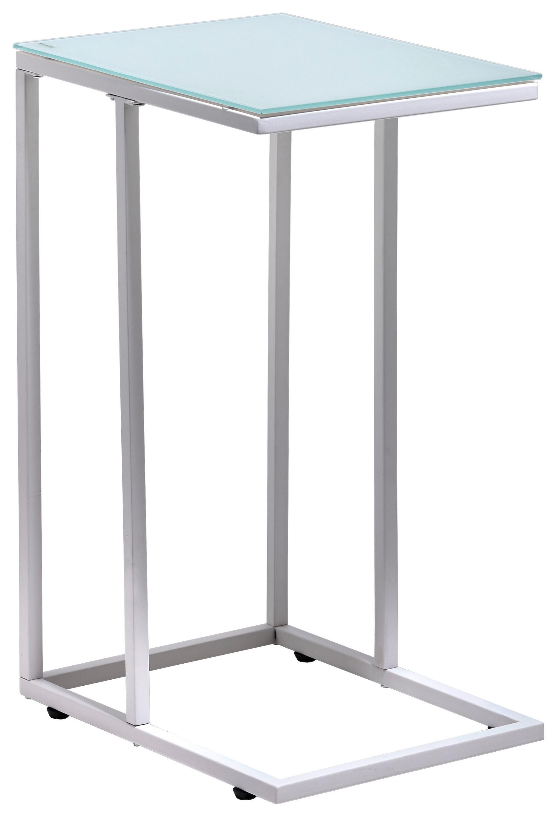 BEISTELLTISCH 40/30/60 cm Weiß rechteckig  - Weiß, Design, Glas/Metall (40/30/60cm) - Carryhome