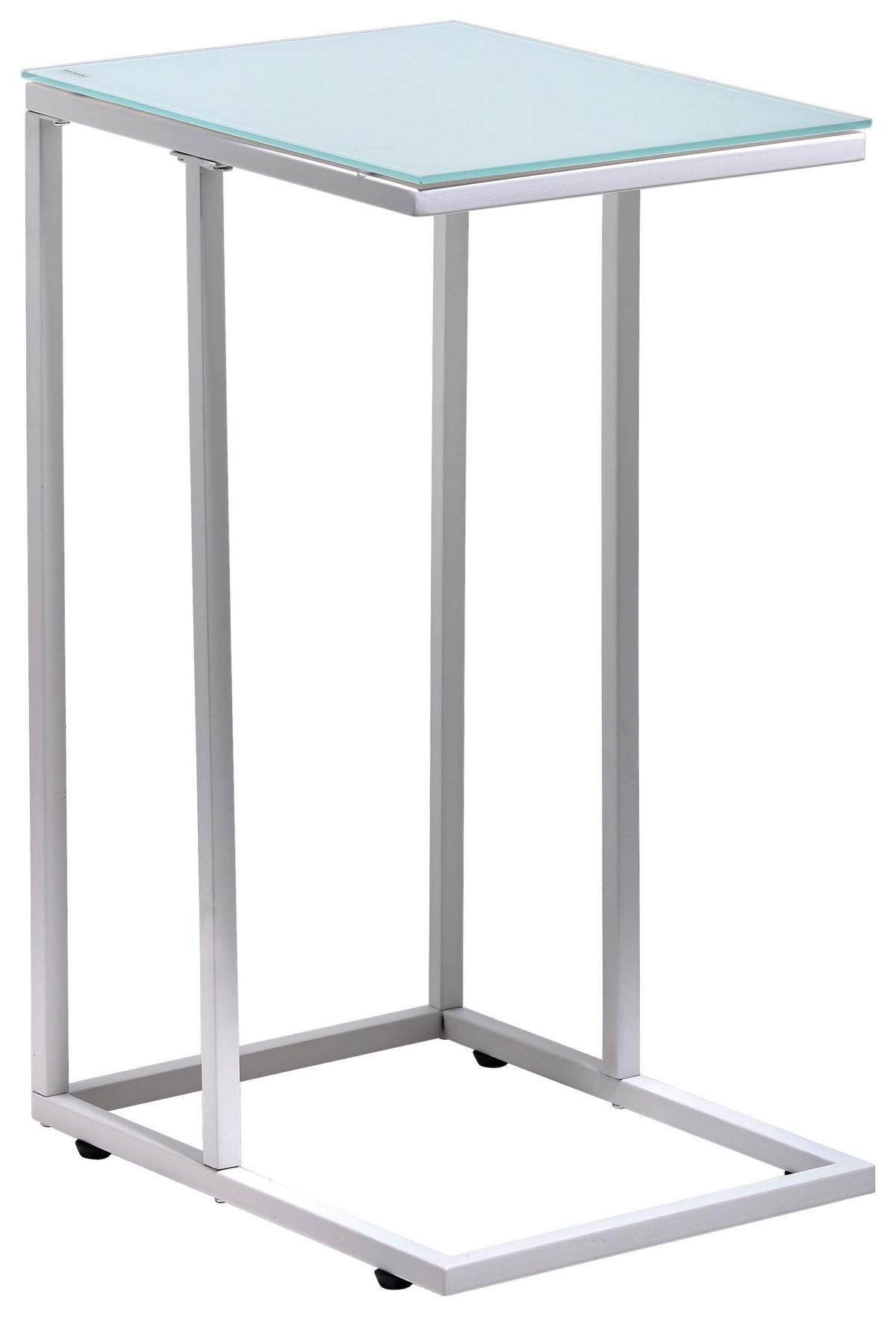 PRÍRUČNÝ STOLÍK, biela - biela, Design, kov/sklo (40/30/60cm) - Carryhome