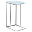 BEISTELLTISCH 40/30/60 cm Weiß rechteckig  - Weiß, Design, Glas/Metall (40/30/60cm) - Carryhome