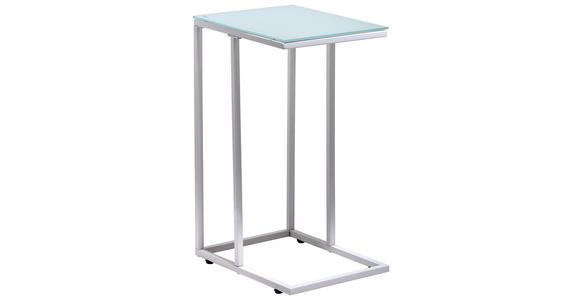 BEISTELLTISCH 40/30/60 cm Weiß rechteckig  - Weiß, Design, Glas/Metall (40/30/60cm) - Carryhome