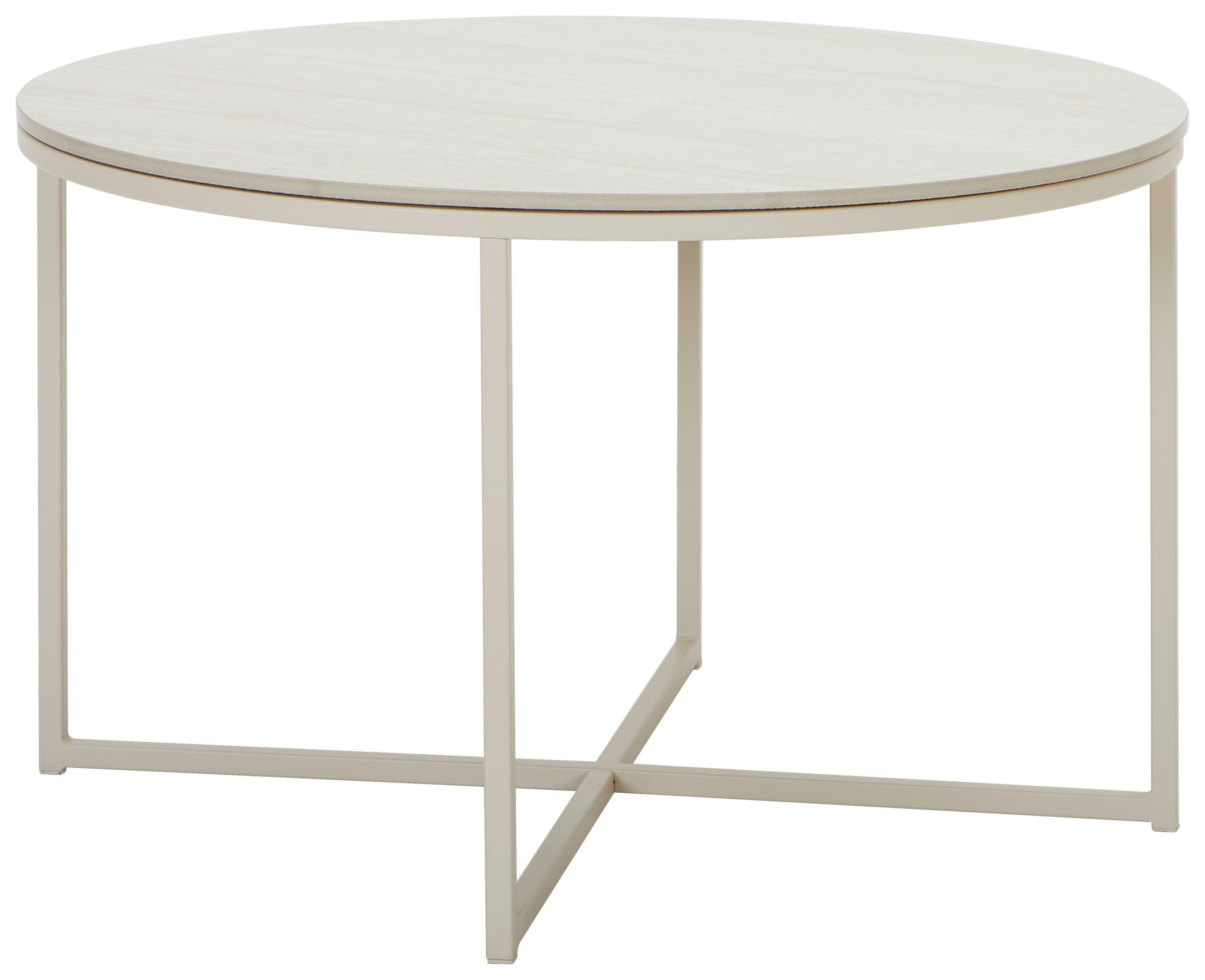 SOFFBORD i metall, keramik 74/74/45 cm  - cremefärgad, Design, metall/keramik (74/74/45cm) - Carryhome