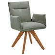 ARMLEHNSTUHL in Holz, Textil Waldgrün  - Waldgrün/Wildeiche, Design, Holz/Textil (59/87/62cm) - Johann Jakob