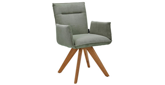 ARMLEHNSTUHL in Holz, Textil Waldgrün - Waldgrün/Wildeiche, Design, Holz/Textil (59/87/62cm) - Johann Jakob