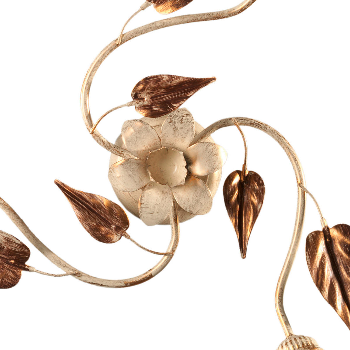 STROPNÉ SVIETIDLO, 60/60/25 cm - biela/béžová, Natur, kov/sklo (60/60/25cm)