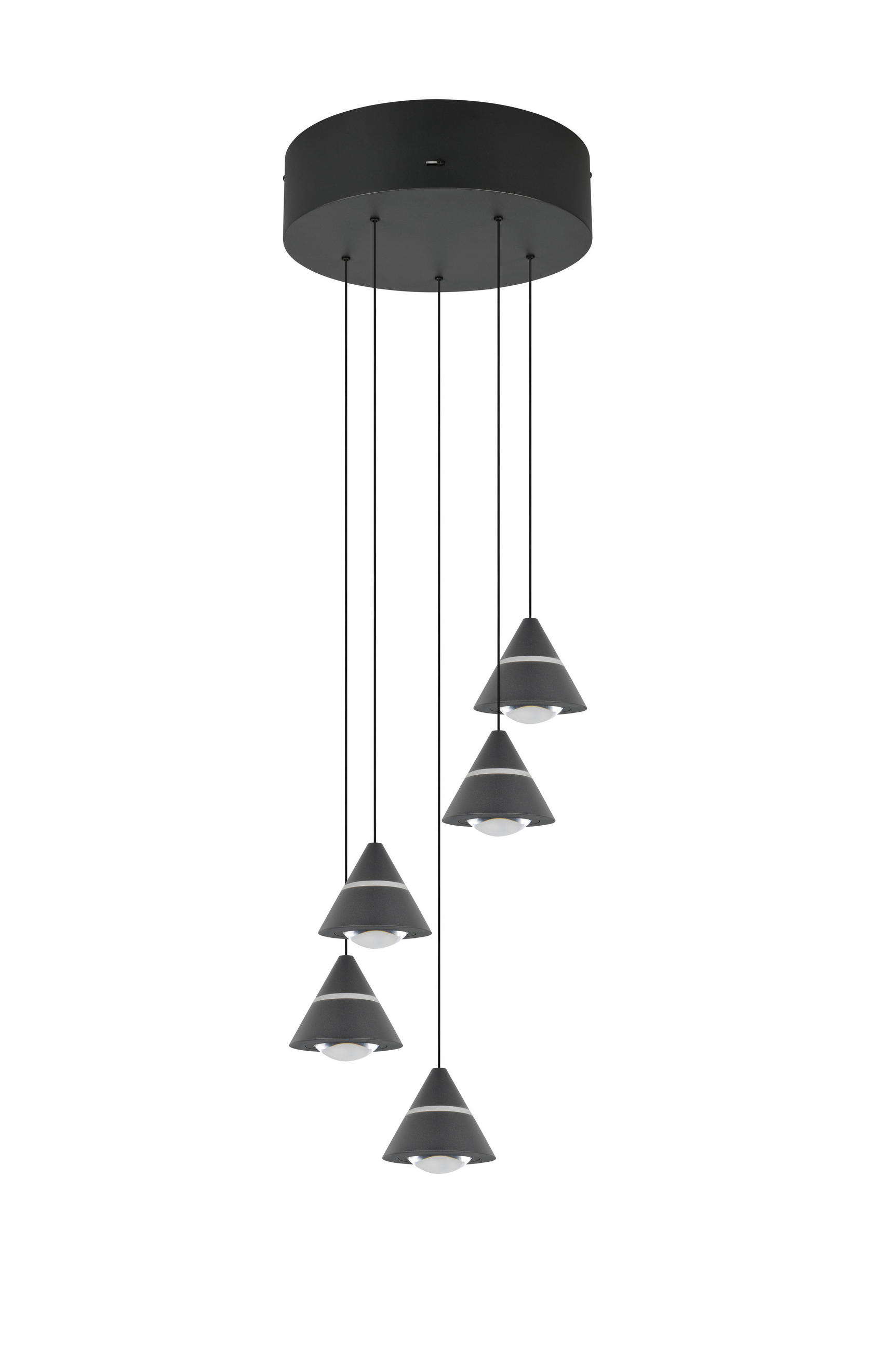 ZÁVESNÉ LED SVIETIDLO,  - priehľadné/čierna, Basics, kov/plast (28/200cm)