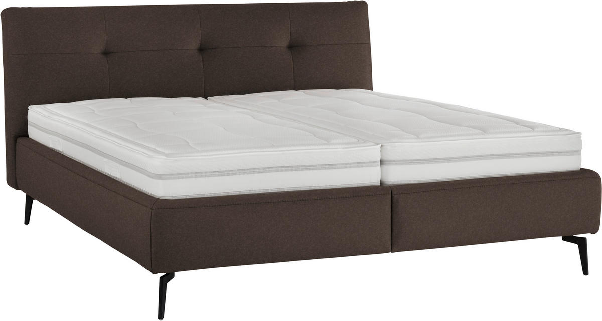 POLSTERBETT 180/200 cm  in Dunkelbraun  - Weiss/Dunkelbraun, Modern, Holz/Holzwerkstoff (180/200cm) - Beldomo - Sleep