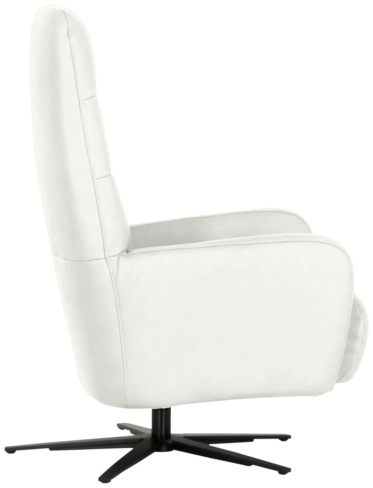 RELAXSESSEL Leder Weiss  - Weiss/Schwarz, Modern, Leder/Metall (66/110/83cm) - Joop!