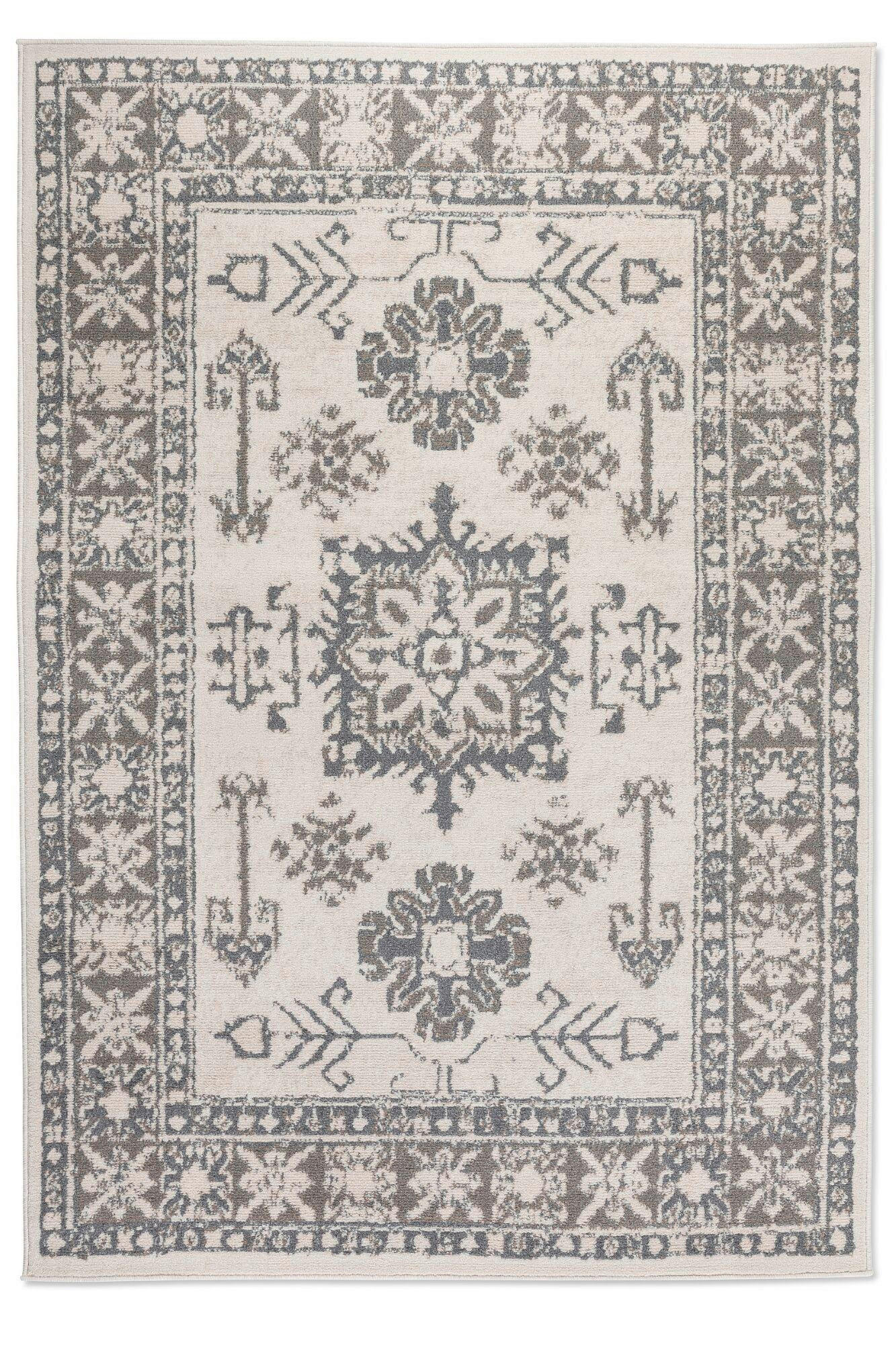 FLACHWEBETEPPICH 80/120 cm Terrain Creme, Grau  - Creme/Grau, Design, Kunststoff/Textil (80/120cm)