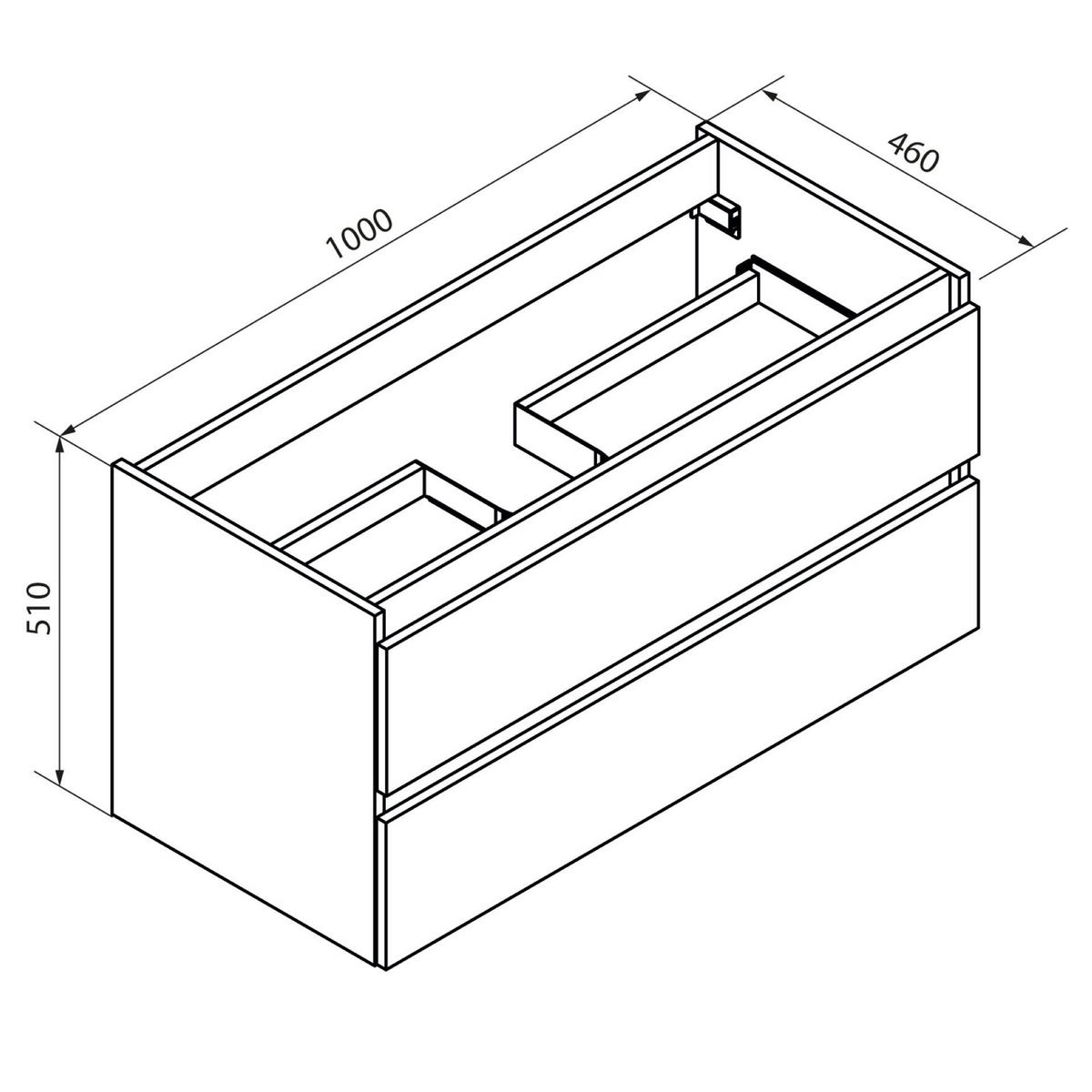 WASCHBECKENUNTERSCHRANK 100/51/46 cm  - Eichefarben/Schwarz, MODERN, Holzwerkstoff (100/51/46cm) - Voleo