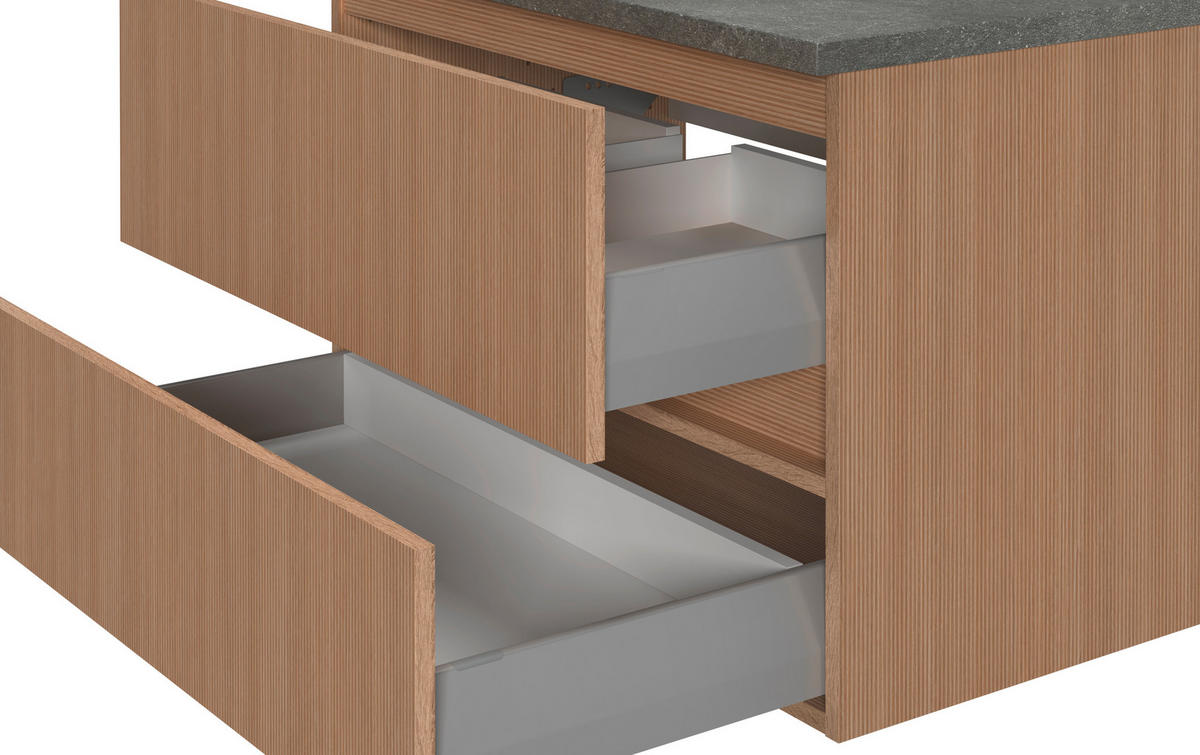 WASCHTISCHKOMBI 80 cm  - Eichefarben/Weiß, KONVENTIONELL, Keramik/Holzwerkstoff (80cm) - Xora