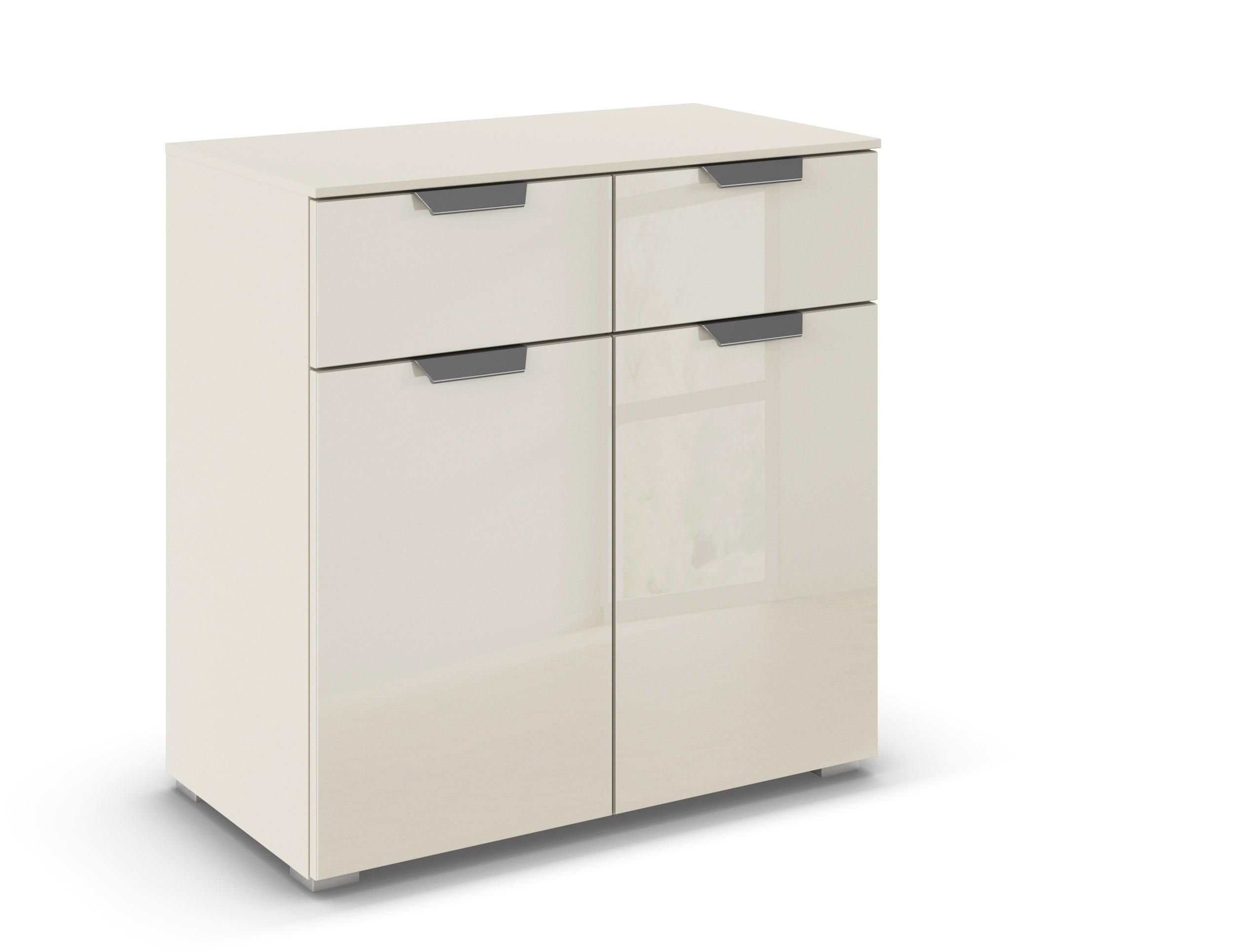 KOMMODE  in 80/81/42 cm  - Chromfarben/Champagner, Design, Glas/Holzwerkstoff (80/81/42cm) - Carryhome