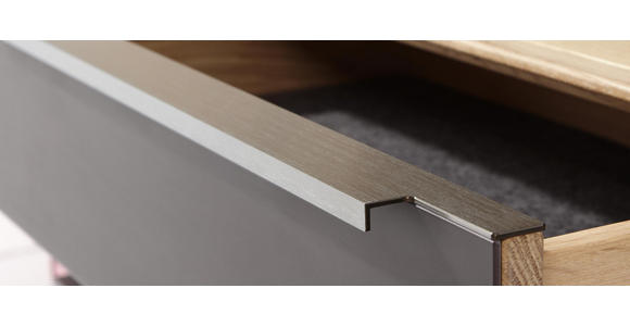 SIDEBOARD Buche massiv geölt Schlammfarben, Buchefarben - Schlammfarben/Edelstahlfarben, Design, Glas/Holz (182/90/47cm) - Valnatura