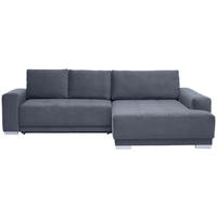 ECKSOFA  in Samt Grau  293/195 cm  - Silberfarben/Grau, Design, Holz/Textil (293/195cm) - Cantus