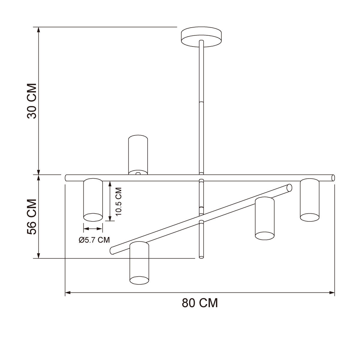HÄNGELEUCHTE 80/80/86 cm   - Schwarz, Design, Metall (80/80/86cm) - Collet's Monde