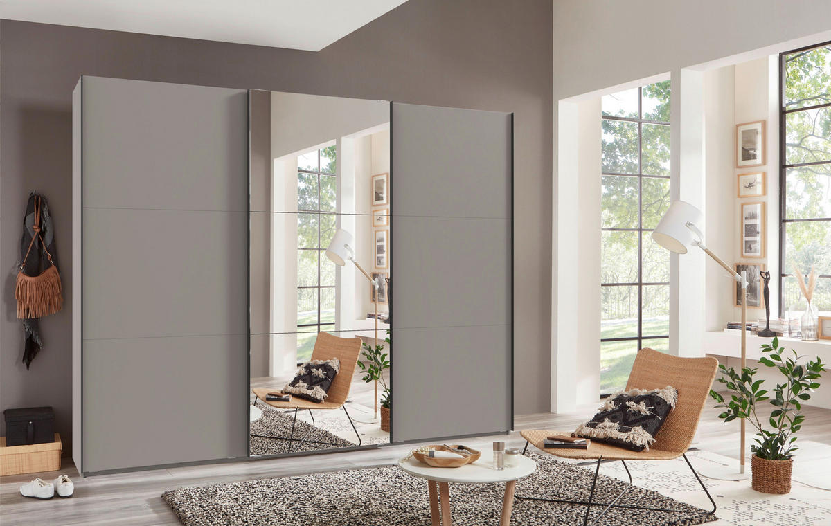 SCHWEBETÜRENSCHRANK  in Sahara  - Schwarz/Sahara, MODERN, Glas/Holzwerkstoff (300/216/65cm) - MID.YOU