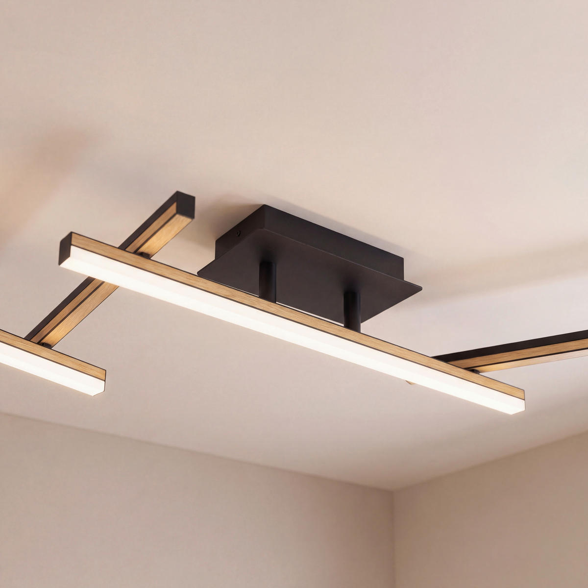 LED-DECKENLEUCHTE Rimini 220/12/11 cm   - Ahornfarben/Schwarz, Design, Kunststoff/Metall (220/12/11cm) - Eglo