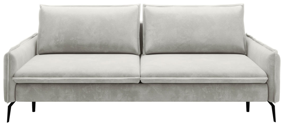 SCHLAFSOFA in Chenille Creme  - Creme/Schwarz, KONVENTIONELL, Textil/Metall (223/89/107cm) - Carryhome