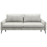 SCHLAFSOFA in Chenille Creme  - Creme/Schwarz, KONVENTIONELL, Textil/Metall (223/89/107cm) - Carryhome