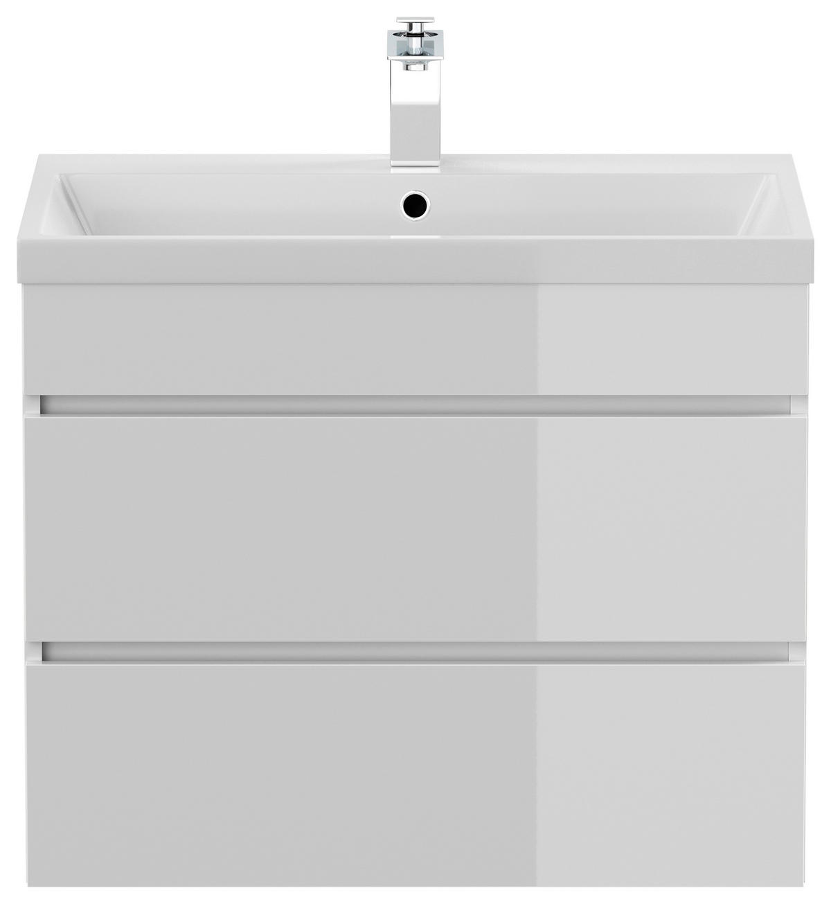 WASCHTISCHKOMBI 70 cm  - Weiß Hochglanz/Weiß, Basics, Holzwerkstoff/Stein (70cm) - MID.YOU