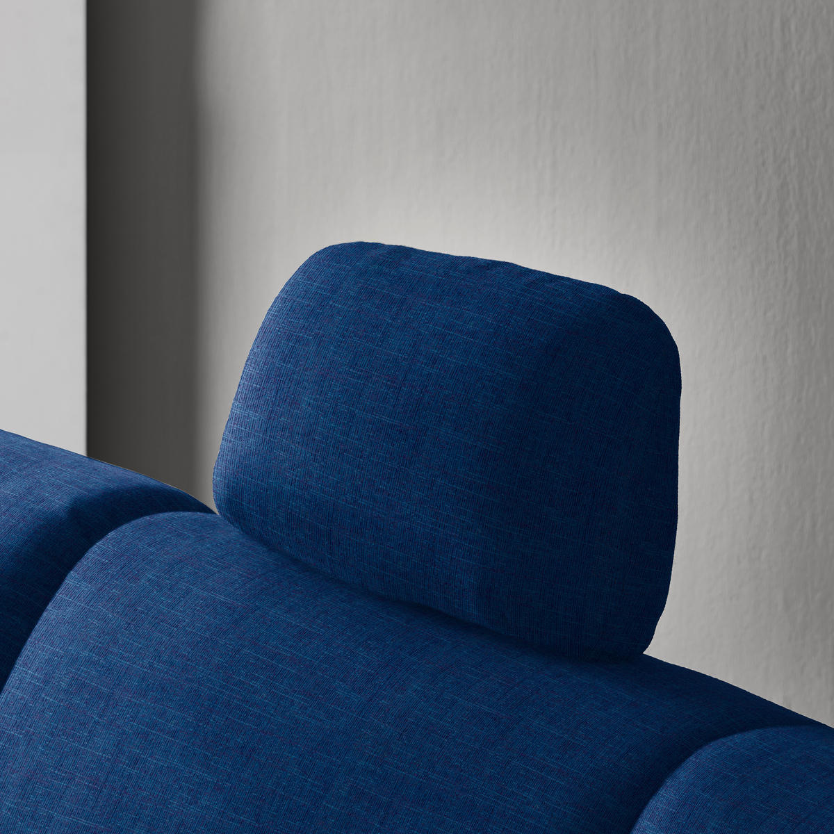 ECKSOFA in Chenille Dunkelblau  208/227 cm  - Alufarben/Dunkelblau, KONVENTIONELL, Textil/Metall (208/227cm) - Sedda