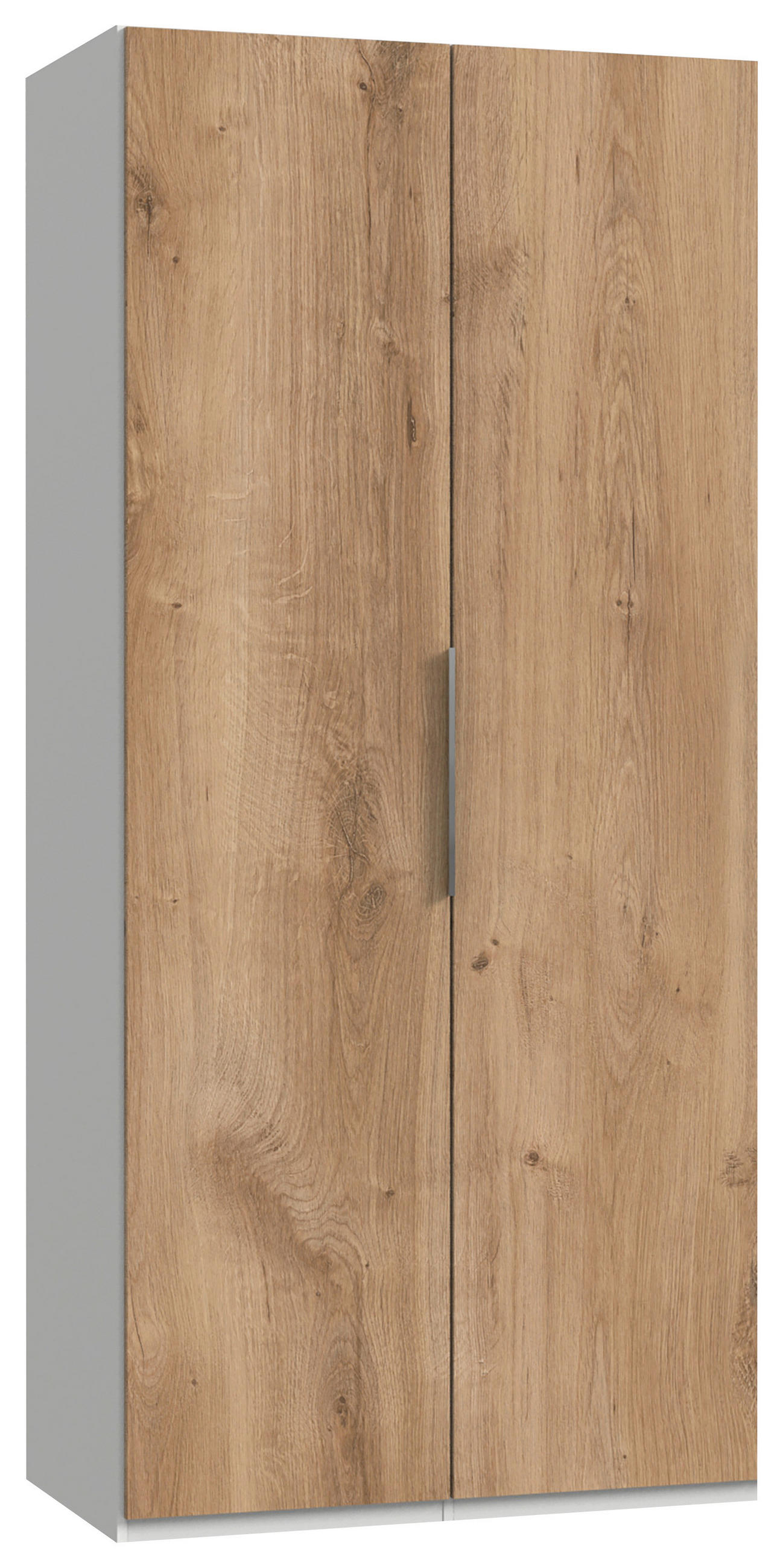 Mid.you Drehtürenschrank Wimex Level 36A Weiß, Plankeneiche 100x216x58 cm
