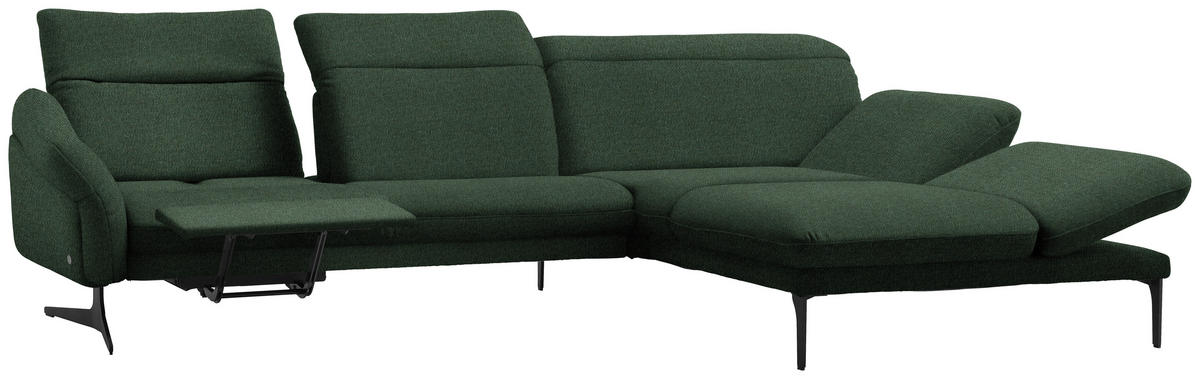 ECKSOFA in Webstoff Grün  - Anthrazit/Grün, Design, Textil/Metall (299/203cm) - Himolla