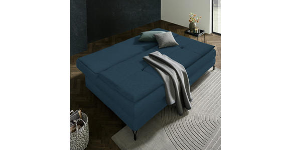 SCHLAFSOFA in Flachgewebe Blau  - Blau/Schwarz, MODERN, Textil/Metall (208/73/92/102cm) - Novel