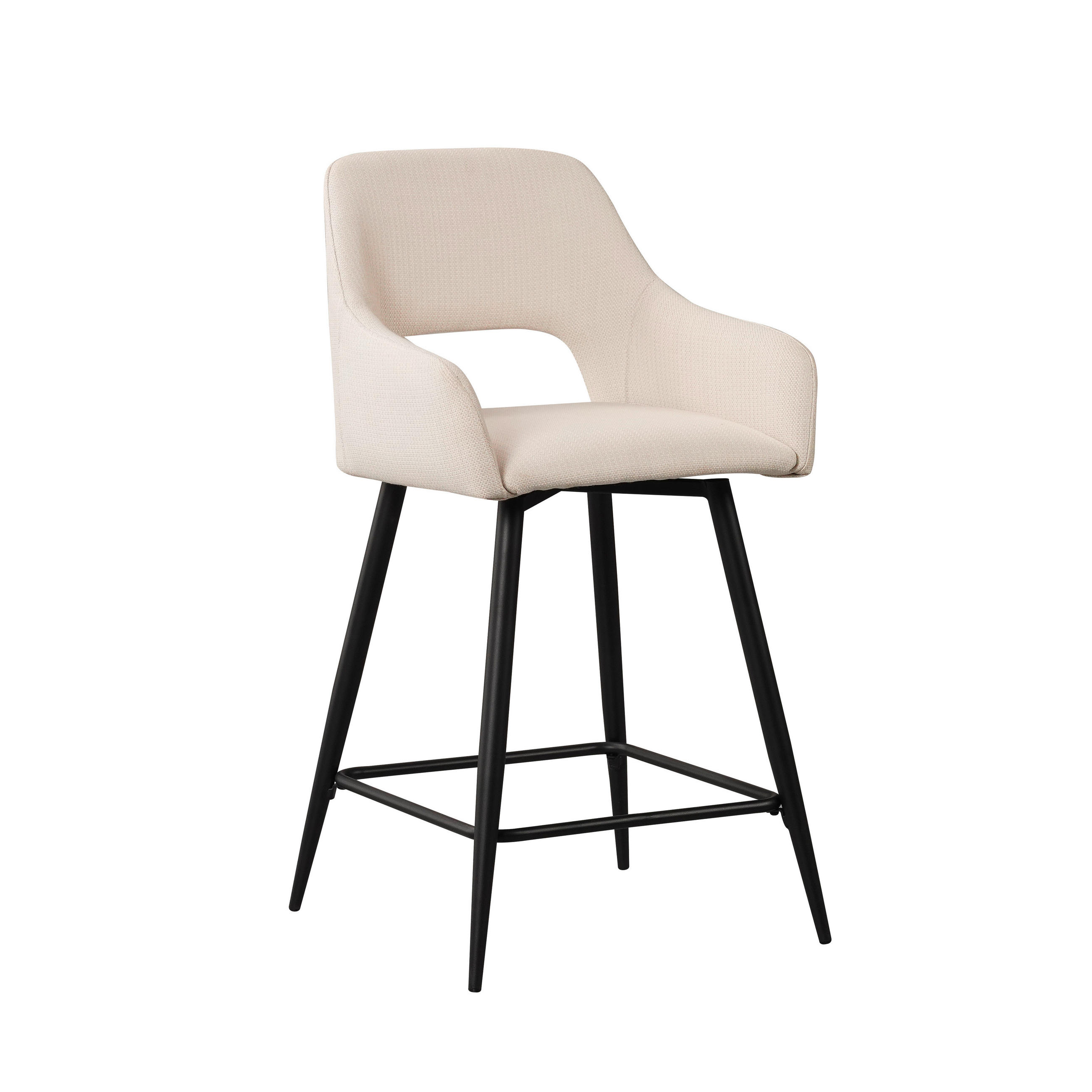 BARHOCKER-SET in Weiß  - Schwarz/Weiß, MODERN, Textil/Metall (51,5/97/54cm) - MID.YOU