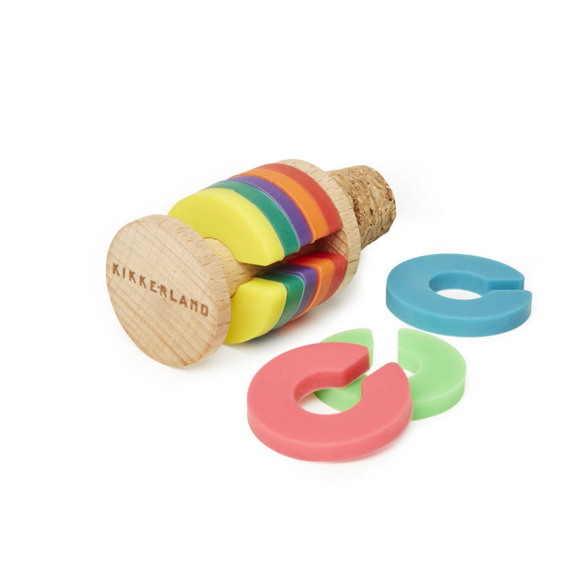 SET OZNAČEVALCEV KOZARCEV - večbarvno, Basics, umetna masa/les (3/6/4cm) - Kikkerland