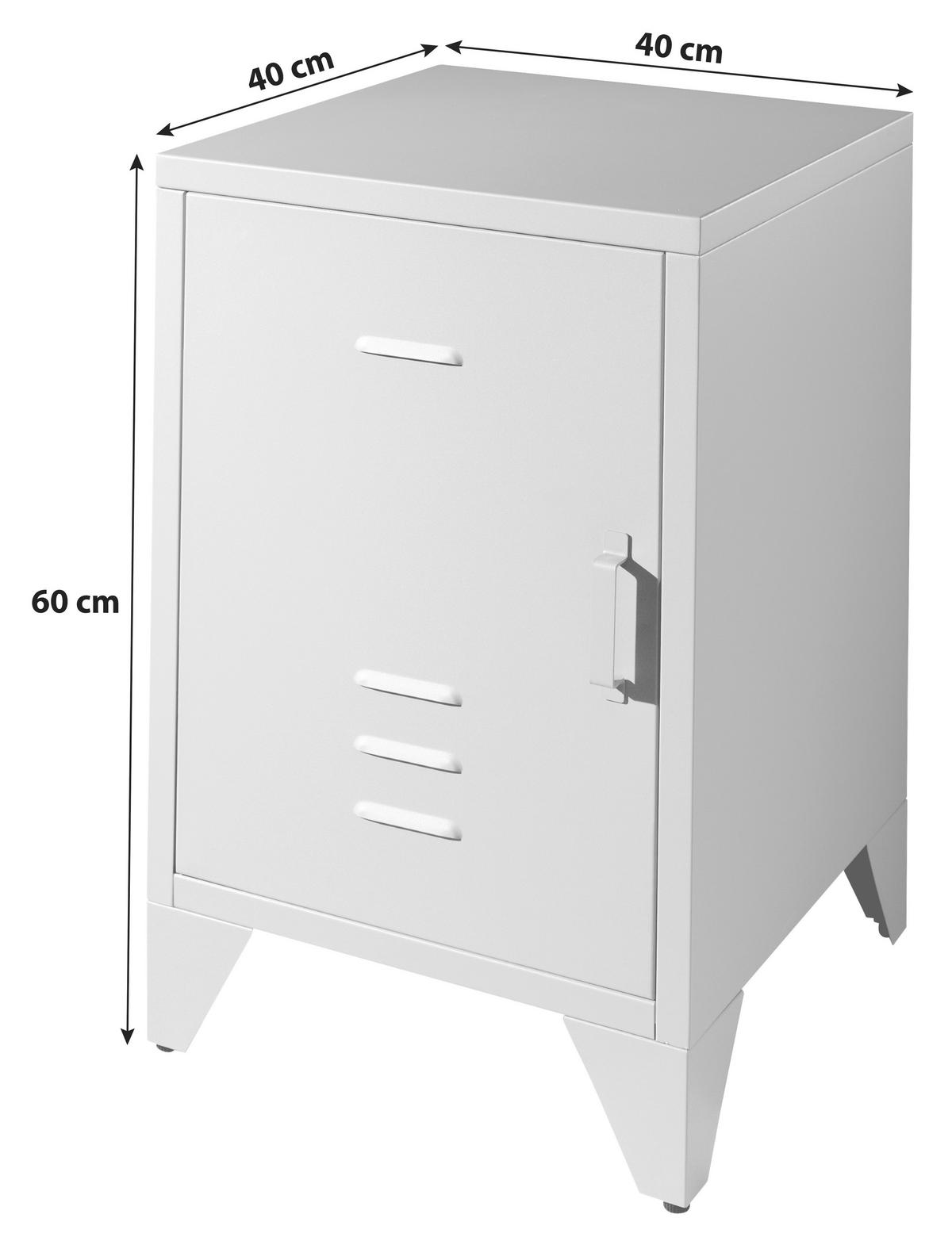 NACHTSCHRANK 40/60/40 cm  - Weiß, MODERN, Metall (40/60/40cm) - MID.YOU