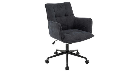 DREHSTUHL Webstoff Anthrazit, Schwarz - Anthrazit/Schwarz, Design, Kunststoff/Textil (57/84/92/64cm) - Novel